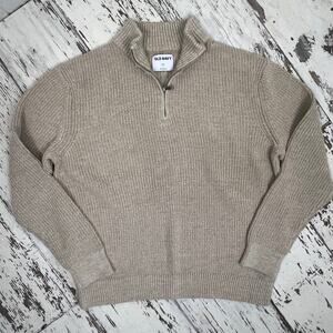Old Navy Sweater men’s XL quarter zip pull over cotton mock collar tag June 2023